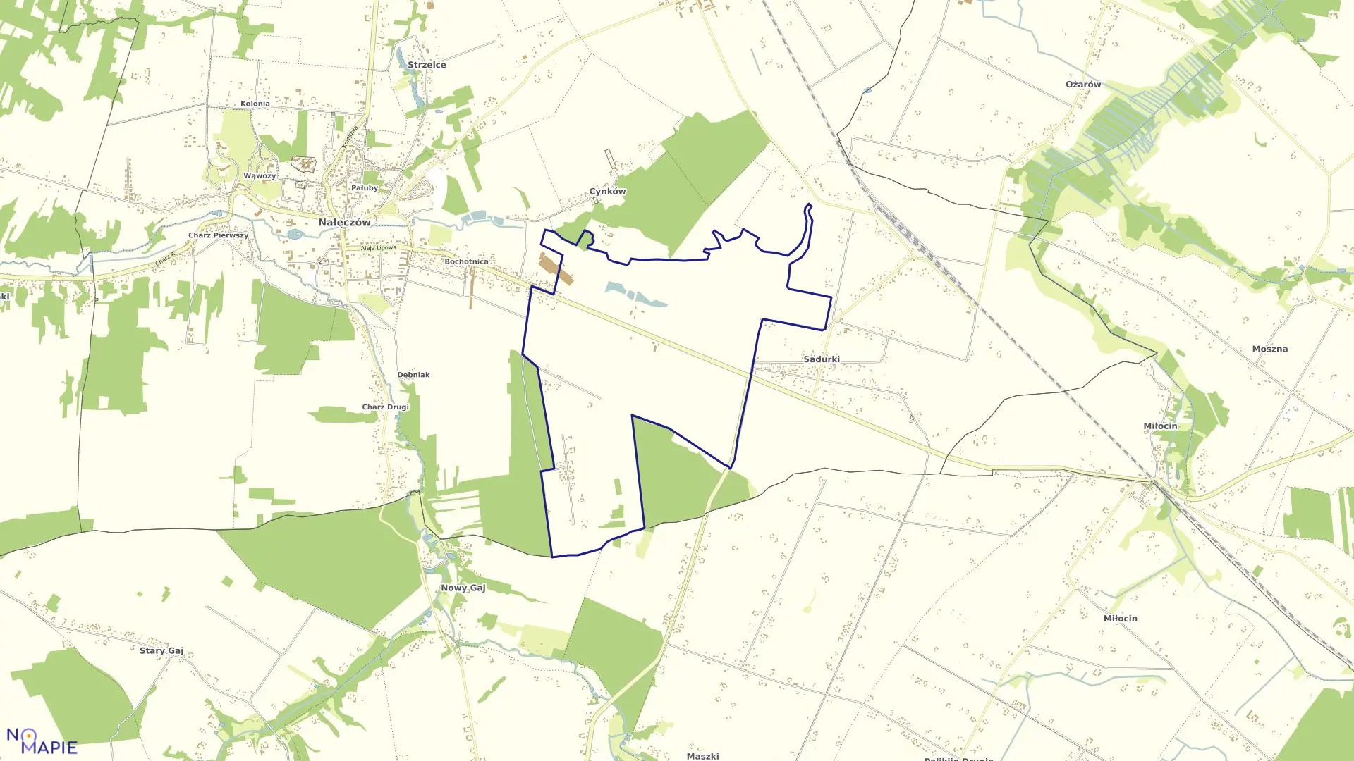 Mapa obrębu BOCHOTNICA-KOLONIA w gminie Nałęczów